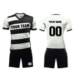 High Quality Custom Men's Football Kits Name-Team Training Soccer Jersey Set with Sublimation Washed Technics Uniforms